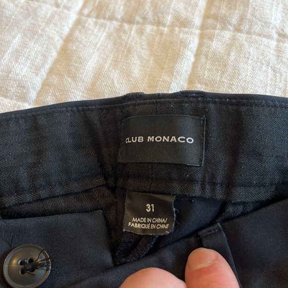 Navy blue Club Monaco Cuffed Trousers - Picture 2 of 5